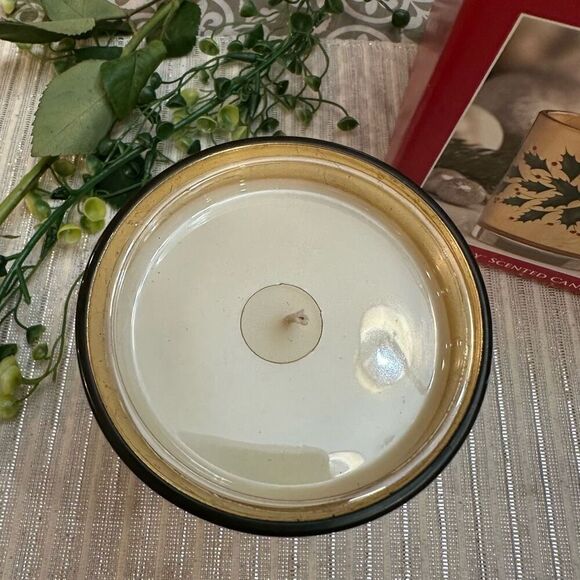 LENOX Holiday Crystal Candle Holder Set NEW Scented 9oz Gold Leafed - Picture 3 of 8